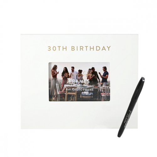 Splosh 30th Birthday Signature Frame w/ Marker 27.5x23cm - White