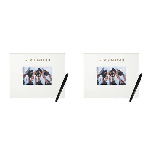 2PK Splosh Graduation Signature Frame w/ Marker 27.5x23cm - White