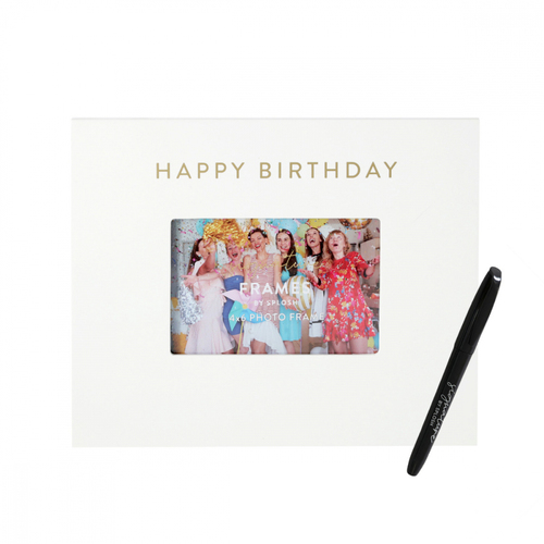 Splosh Happy Birthday Signature Frame w/ Marker 27.5x23cm - White