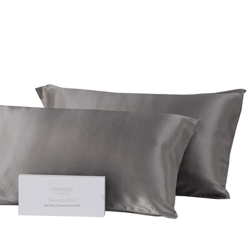 Canningvale Beautysilks Mulberry Silk Pillowcase Twin Pack - Platinum