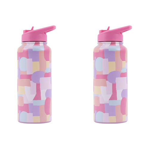 2PK Splosh Sip By Splosh Abstract S/Steel Water Bottle 950ml