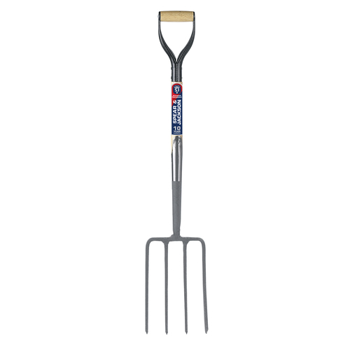 Spear & Jackson Neverbend Professional Digging Fork D-Handle 75cm - Grey