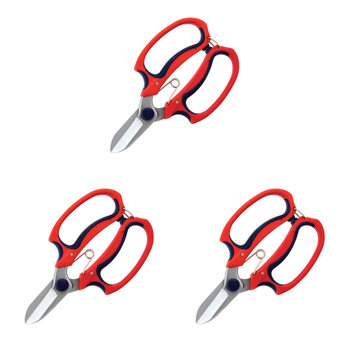 3PK Spear & Jackson Comfort Garden Scissor Soft Handle - Red