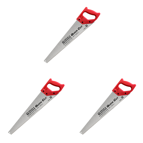 3PK Spear & Jackson Hardpoint Saw Quick Cut Garden Tool 500mm