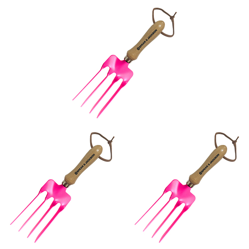 3PK Spear & Jackson Colours Hand Fork 145x70mm - Pink