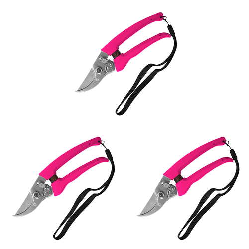 3PK Spear & Jackson Colours Bypass Secateurs Hdpe Handle - Pink