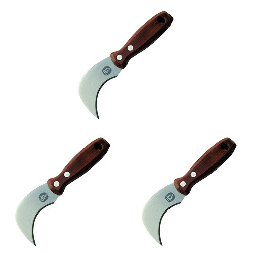 3PK Spear & Jackson Lino Knife Rosewood Timber Handle 75mm