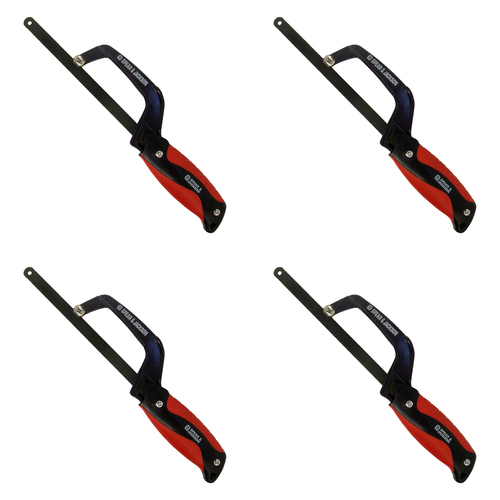 4PK Spear & Jackson Hacksaw Mini Soft Grip Handle 250mm - Red