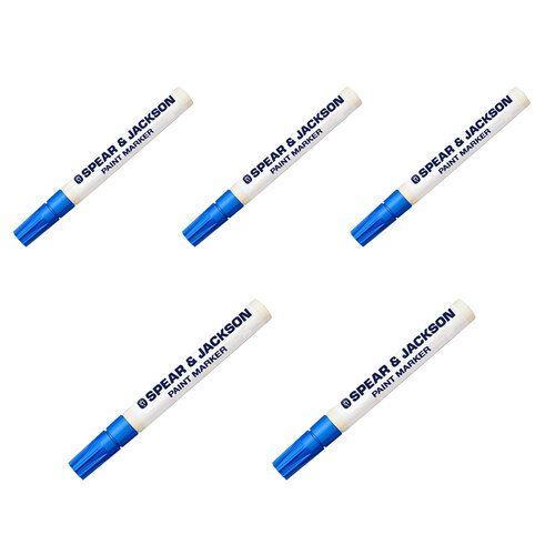 5PK Spear & Jackson Paint Marker 2mm Acrylic Tip - Blue