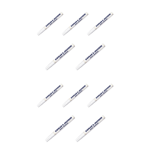 10PK Spear & Jackson Paint Marker 2mm Acrylic Tip - White