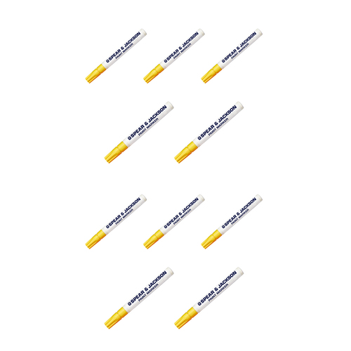 10PK Spear & Jackson Paint Marker 2mm Acrylic Tip - Yellow