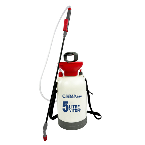 Spear & Jackson 5L Pressure Sprayer w/ Viton Seals - White