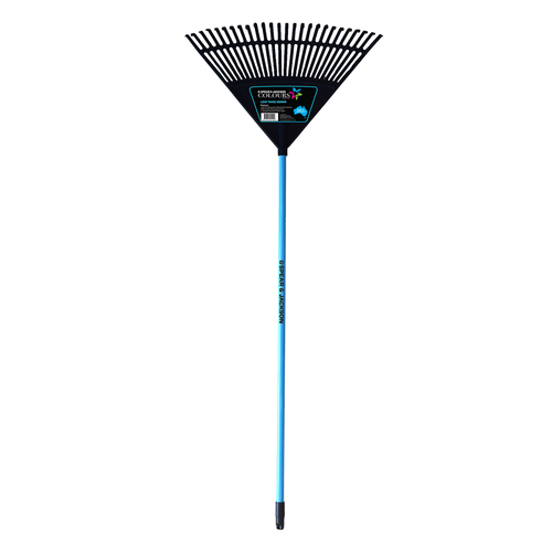 Spear & Jackson Colours 26-Tines Plastic Leaf Rake 600mm - Blue