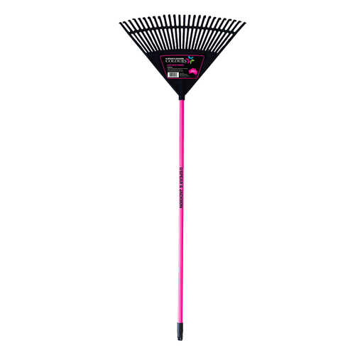 Spear & Jackson Colours 26-Tines Plastic Leaf Rake 600mm - Pink