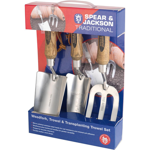 3pc Spear & Jackson Traditional S/S Garden Hand Tool Set - Assorted