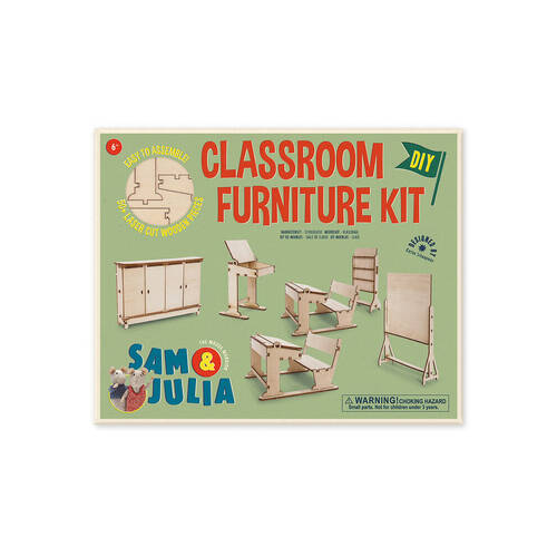 Sam & Julia Wooden Classroom Furniture Kit Kids DIY Toy 4y+