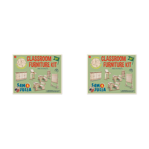 2PK Sam & Julia Wooden Classroom Furniture Kit Kids DIY Toy 4y+