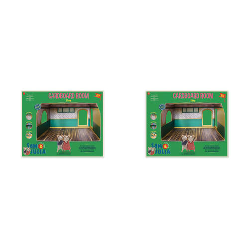 2PK Sam & Julia Cardboard Room Shop Kids/Children DIY Toy 3y+