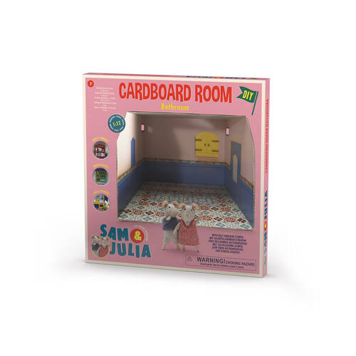 Sam & Julia Cardboard Room Bathroom Kids DIY Toy 3y+