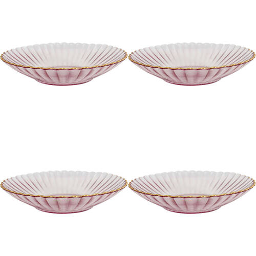 4PK LVD Glass Dish Decorative Home/Dining Tableware 19.5cm Plum/Gold