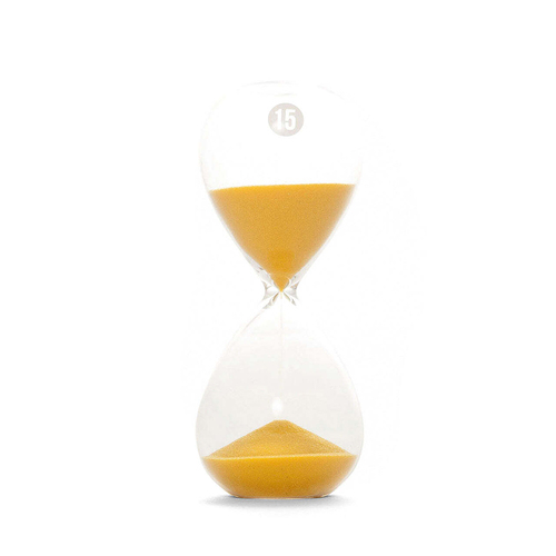 The School Of Life 13cm 15-Minute Hourglass Sand Timer Yellow