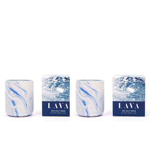 2PK Serenity Lava 130g Small Scented Soy Wax Candle - Sea Salt Rose