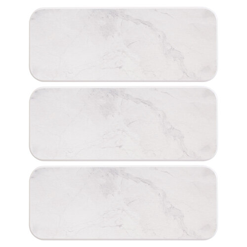 3PK Ardor Dri Stone 28cm Sink Mat Rack/Organiser Rectangle White Marble