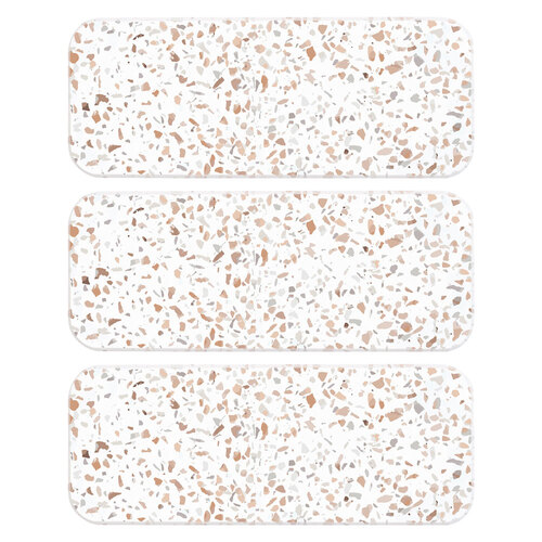 3PK Ardor Dri Stone 28cm Sink Mat Rack/Organiser Rectangle Terrazzo