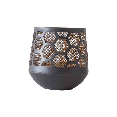 Rayell Hurricane Tealight Holder Zeke Small Gold 13.5x13.5x13.5cm