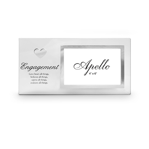 Engagement Heart Poem Photo Frame 29x15 cm 6x4 inch Novelty Display