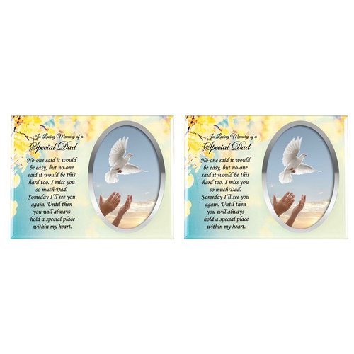 2x Special Dad Rememberance Photo Frame 22x17cm Memorial Display Card