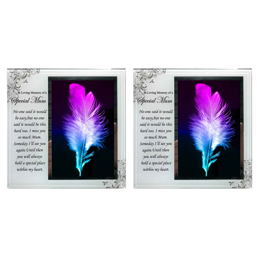 2x Special Mum Rememberance Photo Frame 22x17cm Memorial Display Card