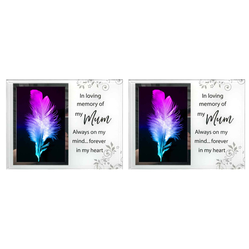 2x In Loving Memory Of Mum Photo Frame 6'x4' 22x17cm Memorial Display Card