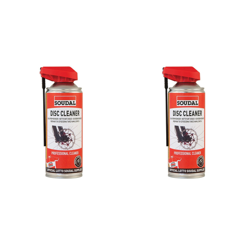 2PK Soudal Bike/Bicycle Disc Brake Cleaner/Degreaser Spray Can 400ml