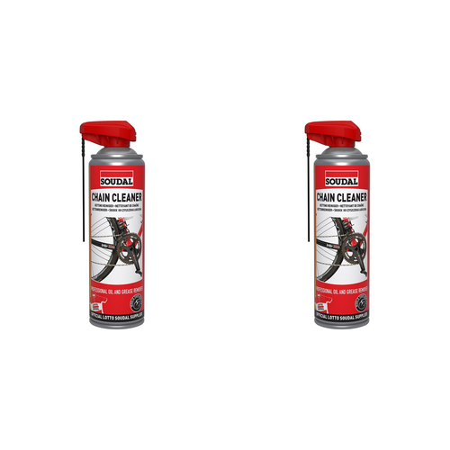 2PK Soudal Bike/Bicycle Chain Dirt Cleaner Spray Can 500ml