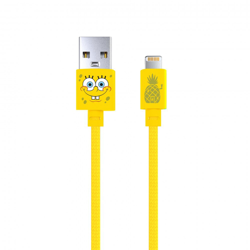 Spongebob SquarePants USB-A to 8-Pin 1m Cable For iPhone 14 - Yellow