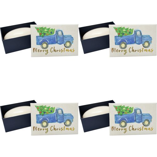 4PK LVD Christmas Truck Bath Soap Bar 9x6cm w/ Box - Blue