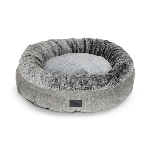 Superior Pet Plus Harley Pet/Dog Bed Harlow Grey/Artic Faux Fur Large 80cm