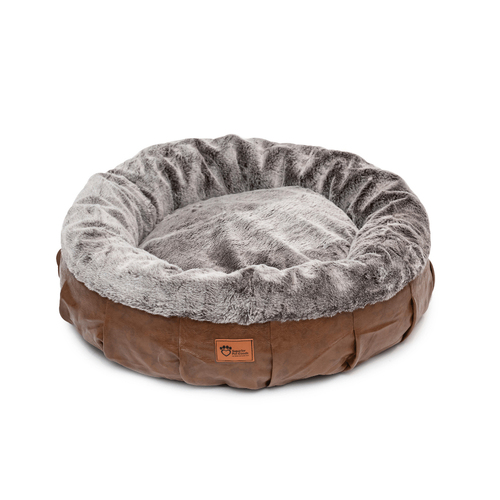 Superior Pet Plus Harley Pet/Dog Bed PU Faux Leather/Rabbit Fur Medium 60cm