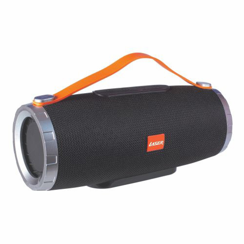 Laser Wireless Bluetooth Tube Party Speaker w/Carry Handle - Black