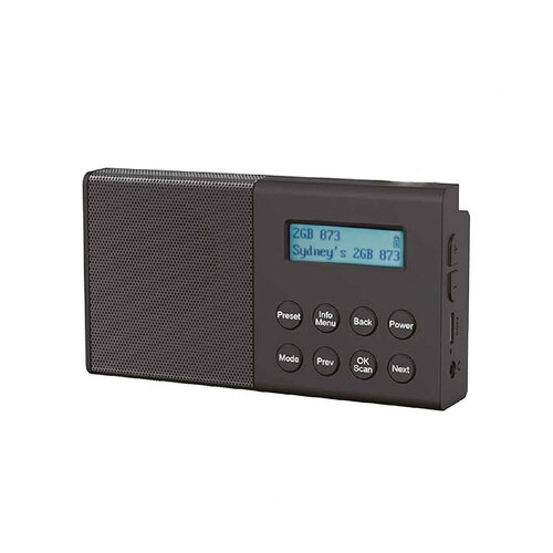 Laser DAB/FM Portable Radio w/ Bluetooth Speaker - Black