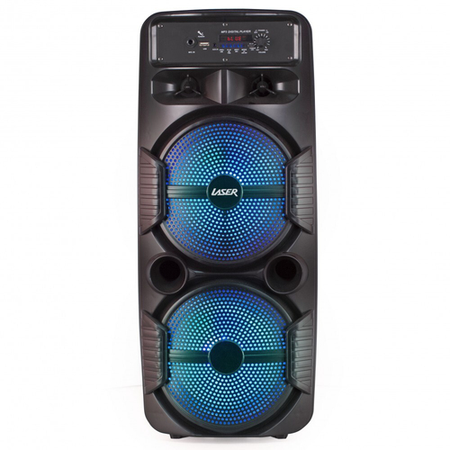 Laser Portable TWS Wireless Bluetooth Party Speaker w/ LED Display - Black