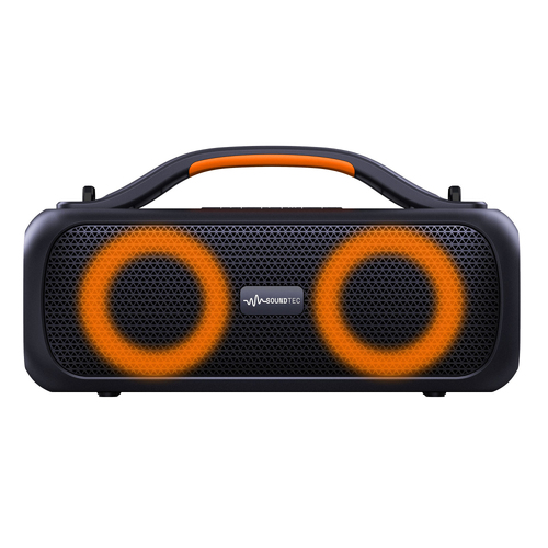 SoundTec 2.0 CH Mini Boombox Wireless Bluetooth Stereo Speaker - Black