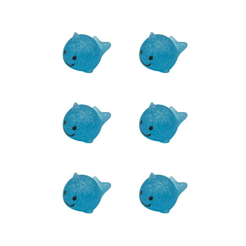 6PK Bensons Glitter Gummy Narwhal Kids/Childrens Squeezy Toy 5cm 6y+ Asstd