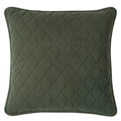 Bianca Lester Square Olive Polyester Velvet Cushion 43x43cm