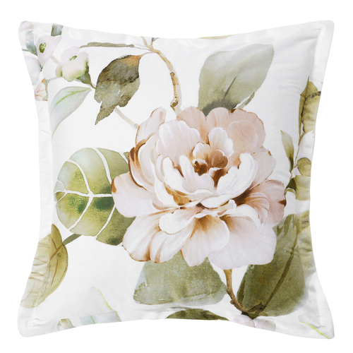 Bianca Rosalia Square White Velvet Decorative Cushion 43x43cm