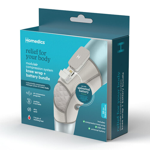 Homedics Modulair Knee Compression Wrap + Controller