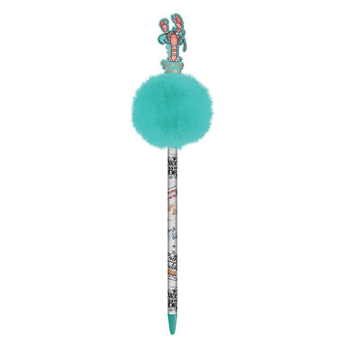 Friends Branded Marl Blue Coloured Novelty Pom Pom Pen