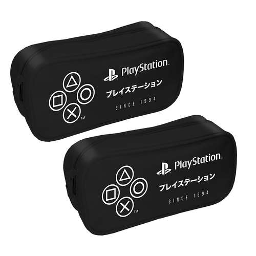 2PK Playstation Square Gaming Pencil/Stationary Case Video Game Themed