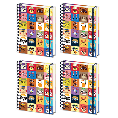 4PK Animal Crossing Villager Square Wiro A5 Hard Cover Notebook Stationery